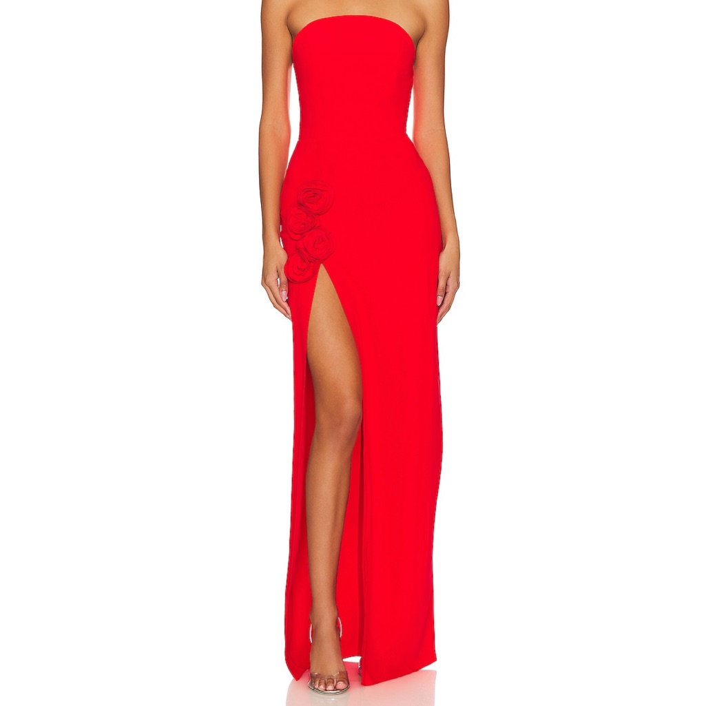 Revolve Amanda Uprichard Wolfe Gown In Crimson